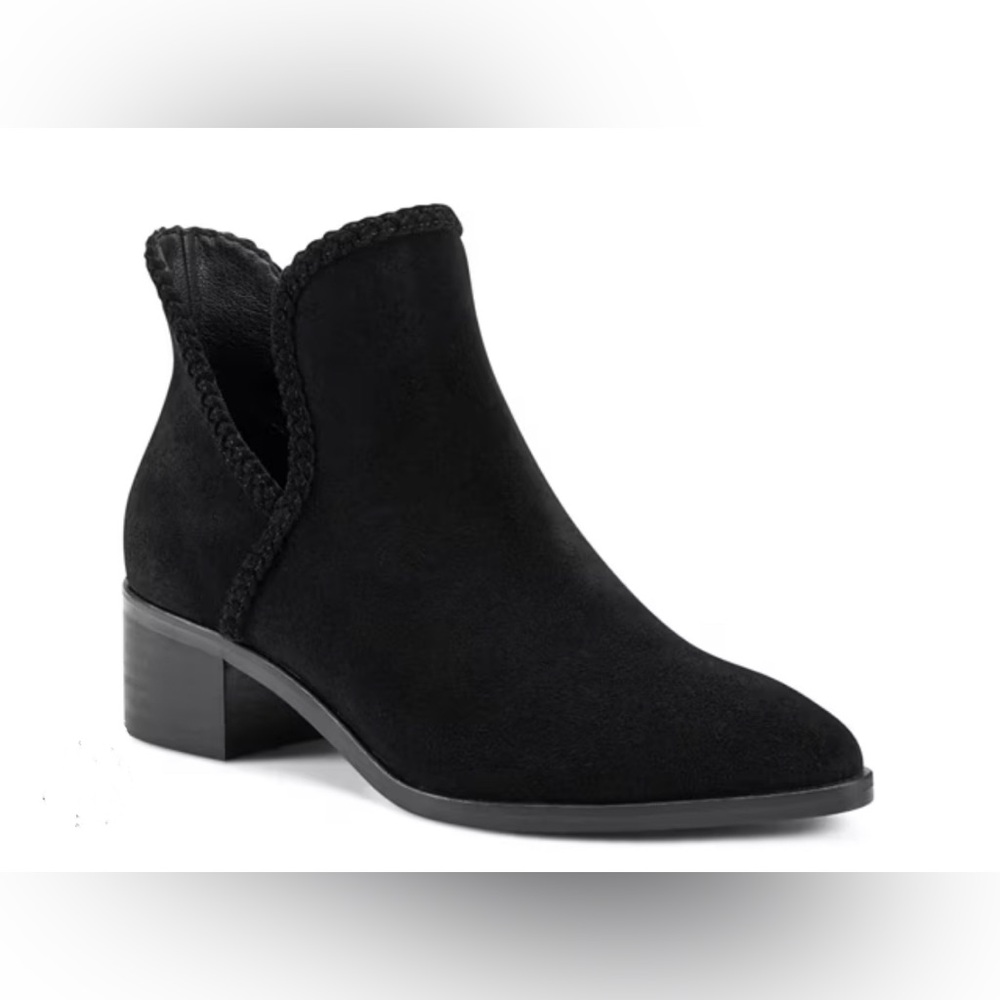 Lucky Brand Terisha 6.5M Casual Boho Classic Fall Pull On Black Ankle Booties